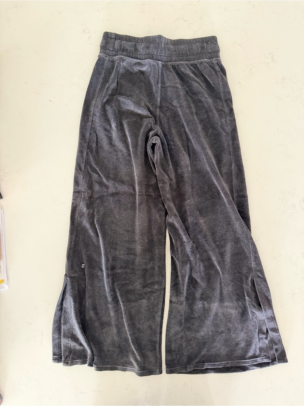 lululemon athletica Women's Gray Velour Wide-Leg Sweatpants